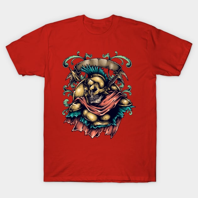 Undead Spartan T-Shirt by Merilinwitch